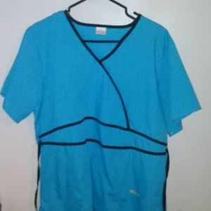 Blue nursing uniform top